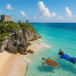 Tulum turtle tour experience with snorkeling in Akumal and coastal scenery near Tulum