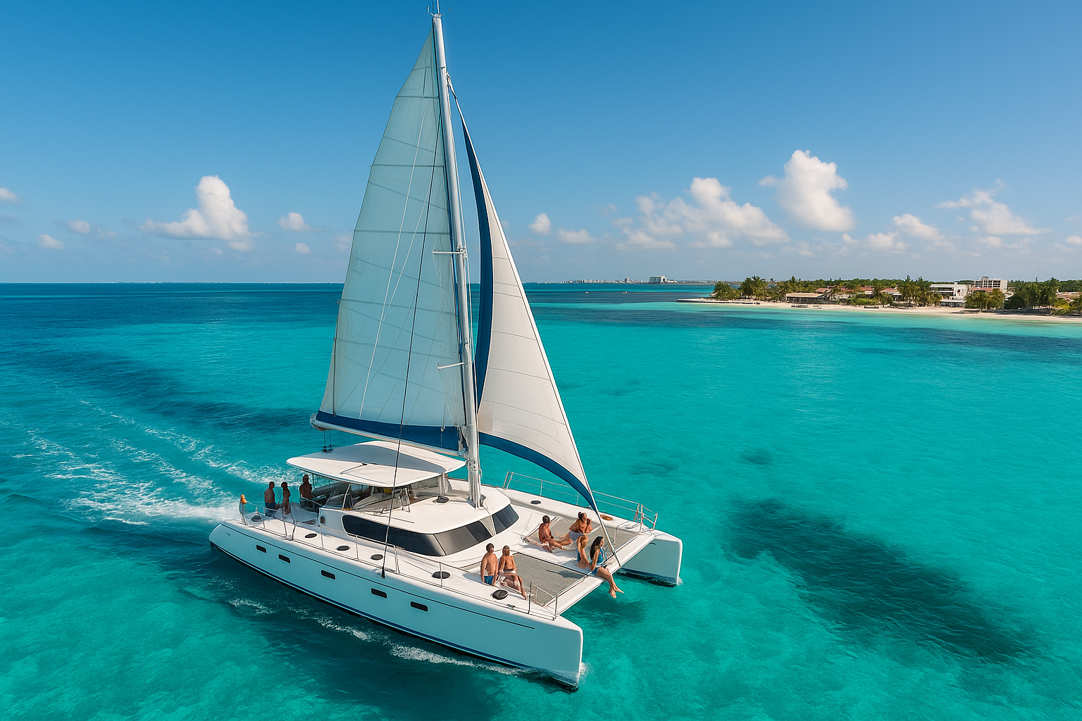 luxury catamaran Cancun: Open Bar Isla Mujeres Guide