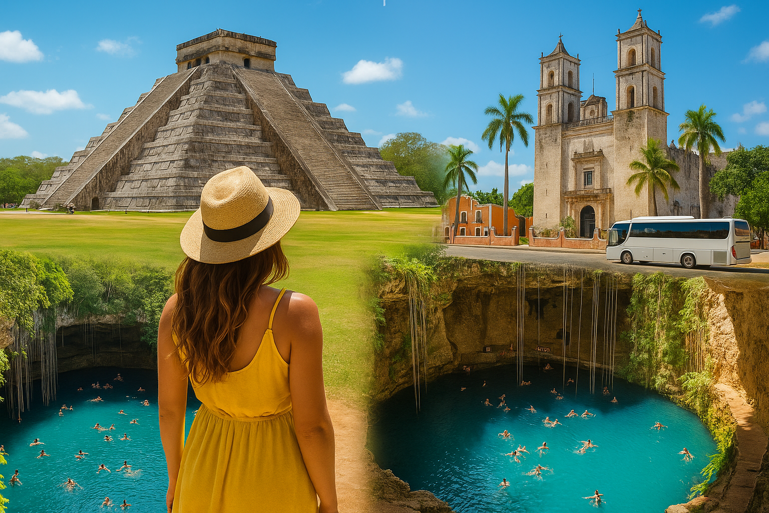 Chichen Itza deluxe tour: Ruins, Ik Kil Cenote & Valladolid