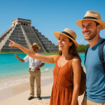 Travelers entering Chichen Itza on a Chichen Itza express tour