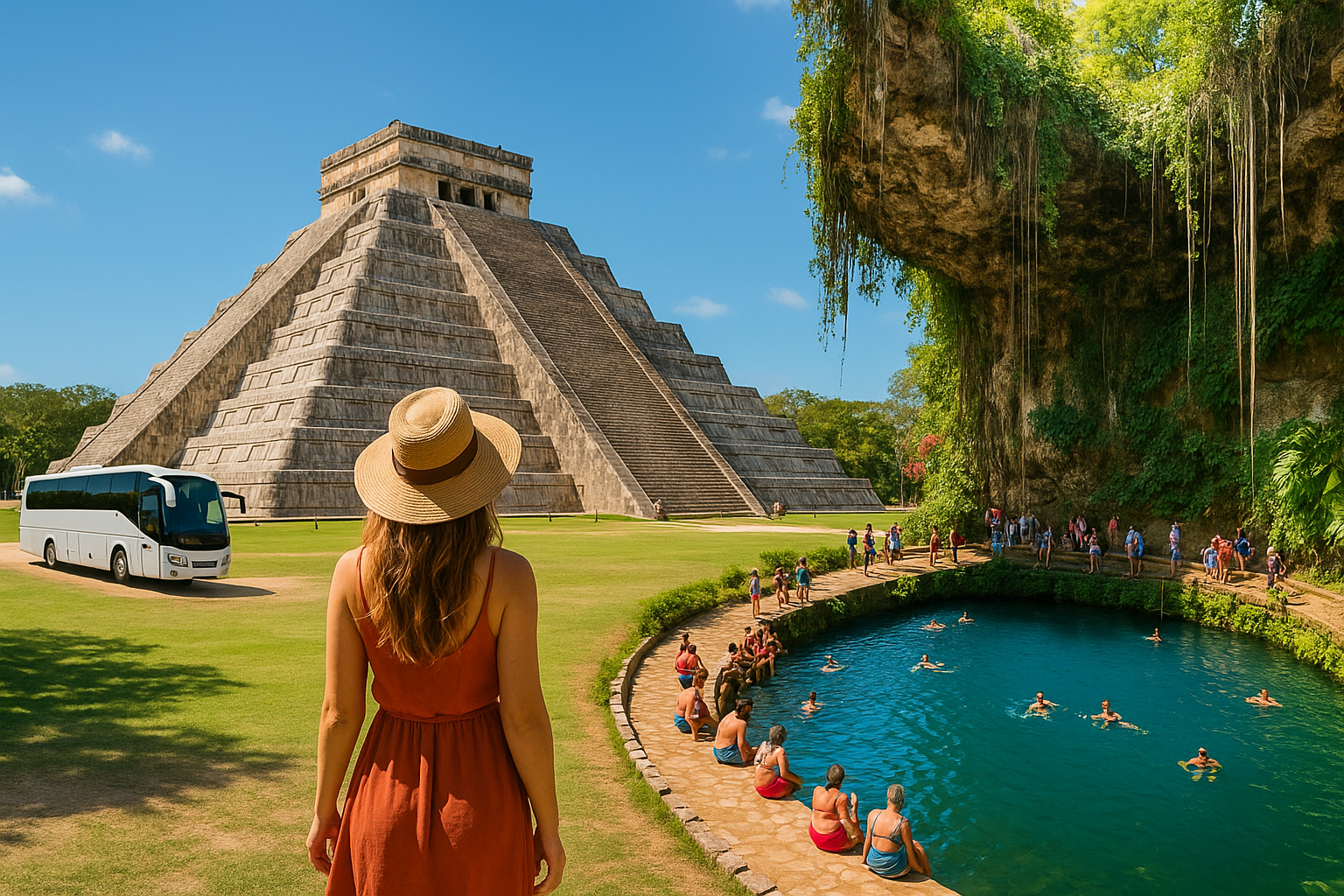 Chichen Itza deluxe tour: Ruins, Ik Kil Cenote & Valladolid
