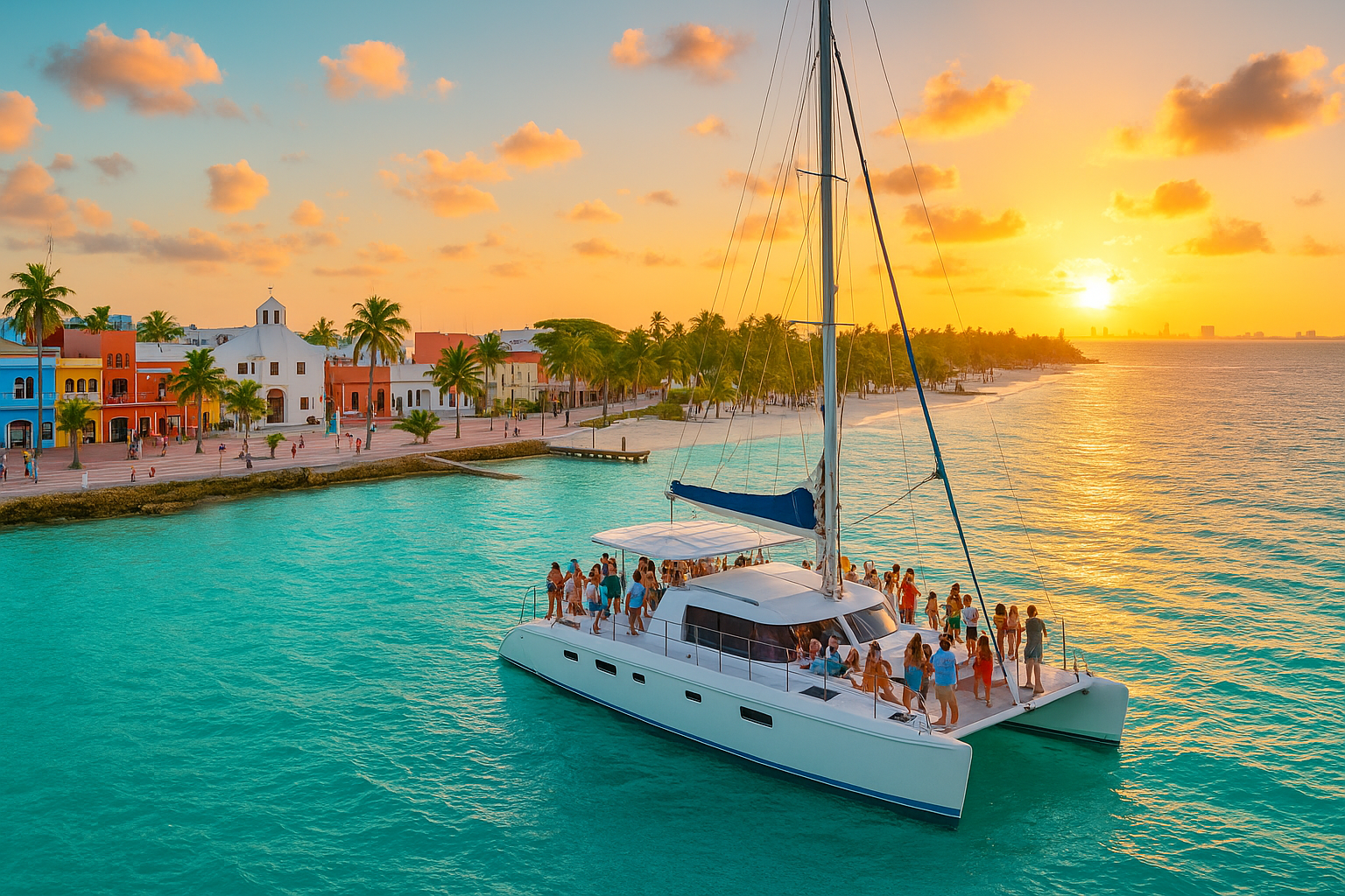 Isla Mujeres sunset cruise: Downtown, Playa Norte and Sunset Guide