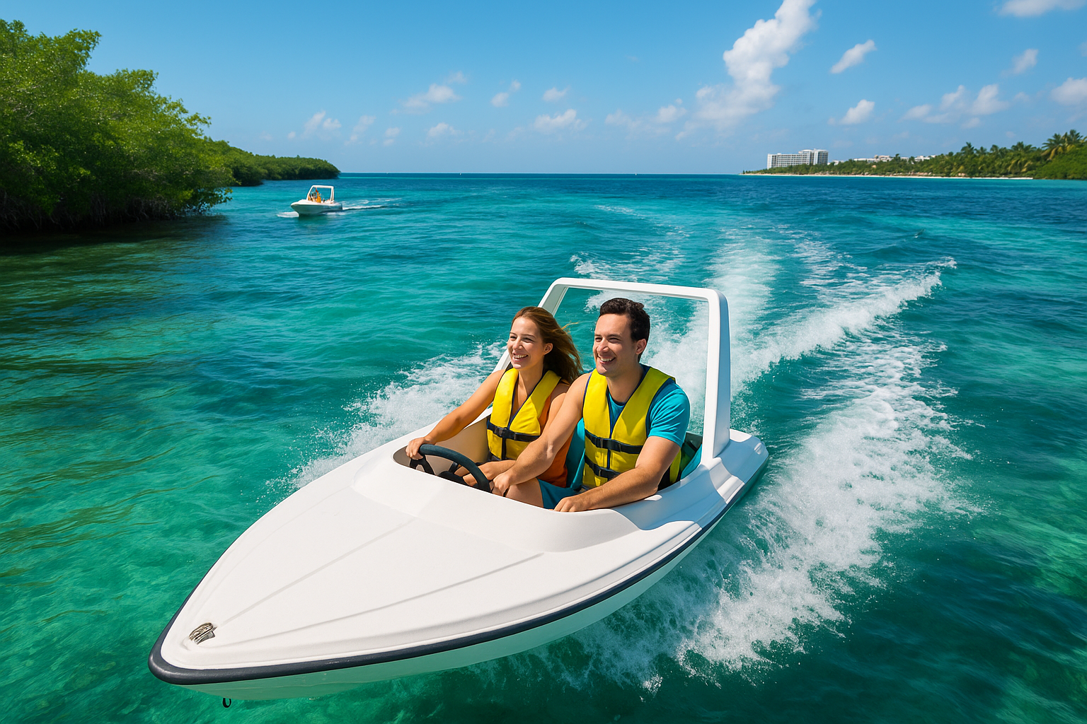 Cancun speedboat snorkeling tour Jungle Tour Guide
