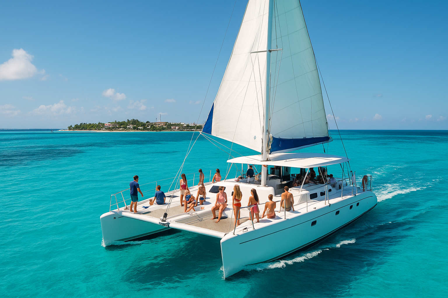 Isla Mujeres catamaran snorkeling tour with Open Bar