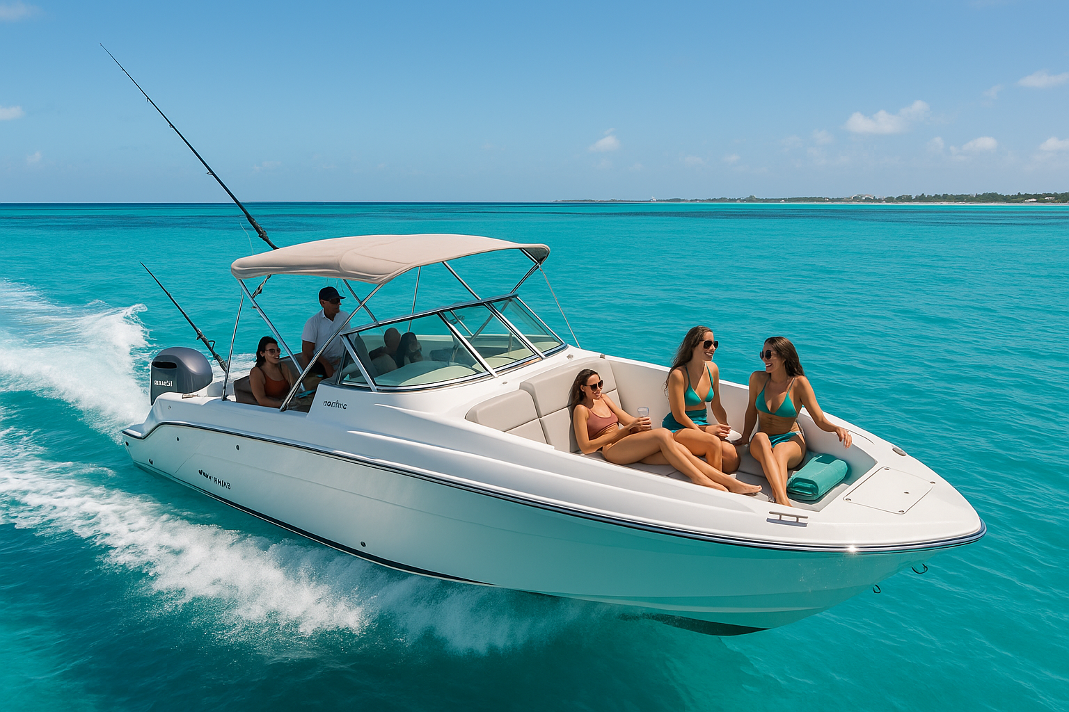 Naveris Cancun: Premium 29 ft Boat Experience for Up to 8