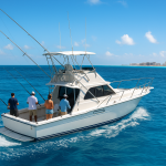 Representative image of a Cancun private fishing charter boat on the water in Cancun