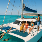 Representative image of an Isla Mujeres catamaran snorkeling tour near Isla Mujeres