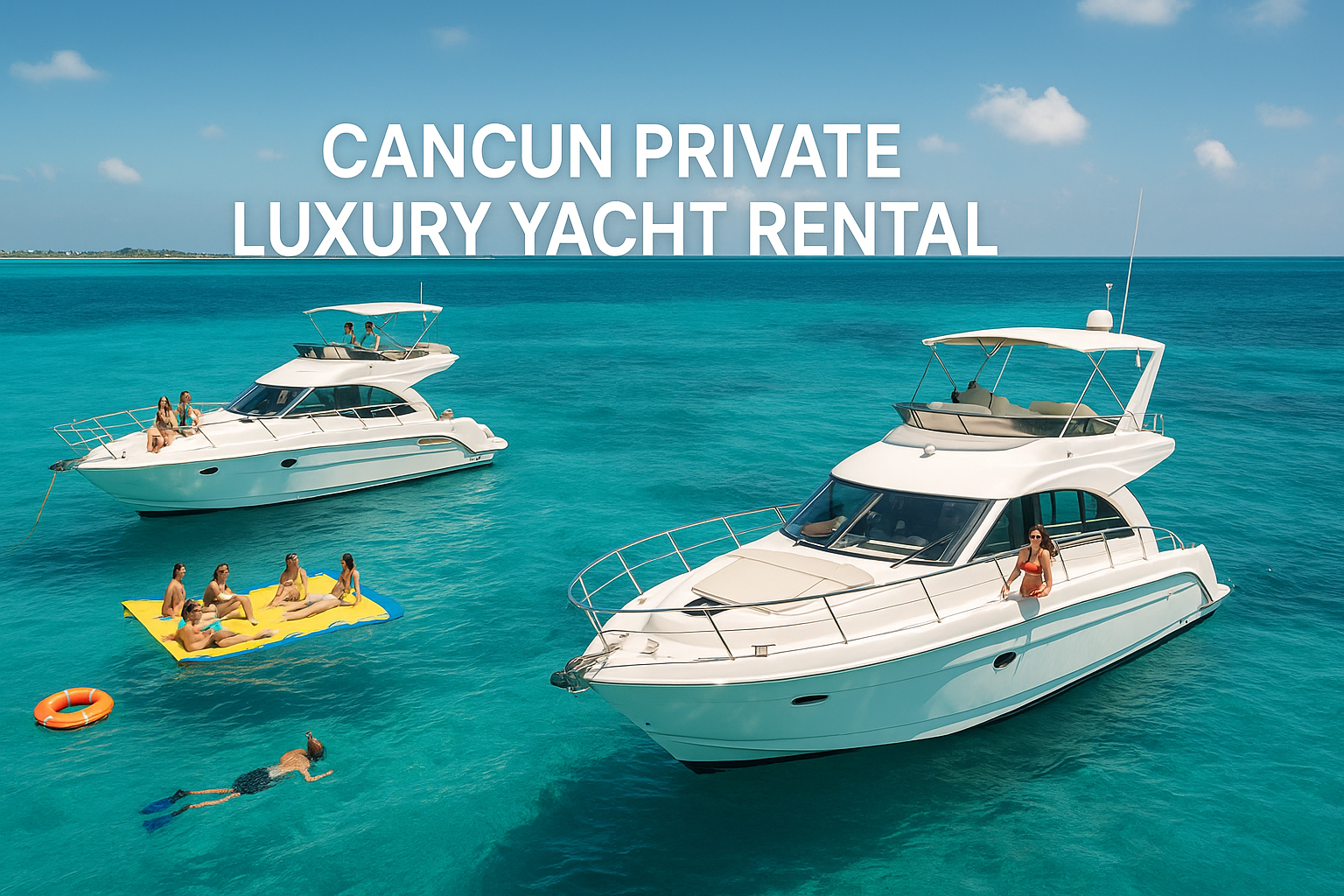 Representative image of Cancun private luxury yacht rental near Isla Mujeres